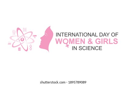 vector illustration of international day of women and girls in science  - Shutterstock ID 1895789089