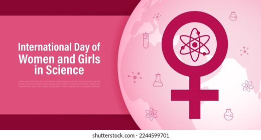 Vector illustration of International Day of Women and Girls in Science 11 February