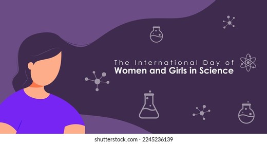 Vector illustration of International Day of Women and Girls in Science 11 February