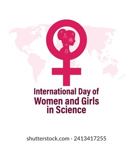 Vector illustration of International Day of Women and Girls in Science social media feed template