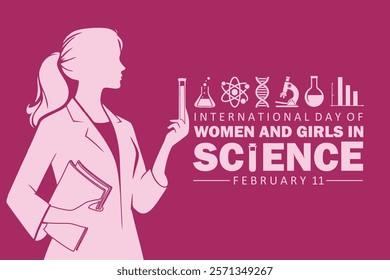 Vector Illustration of International Day of Women and Girls in Science. Perfect for poster, banner. 