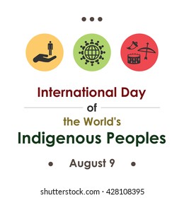 vector illustration / international day of the world indigenous peoples in august