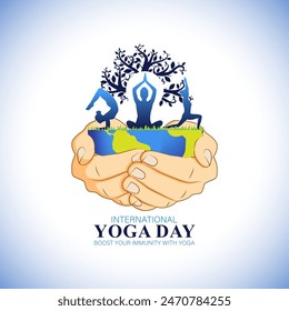 Vector illustration of International Day of Yoga social media feed template