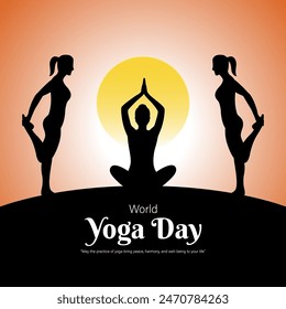 Vector illustration of International Day of Yoga social media feed template