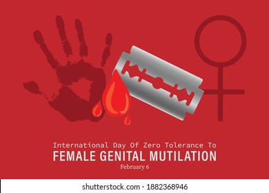 Ejemplo vectorial del Día Internacional de tolerancia cero para la mutilación genital femenina, 6 de febrero.