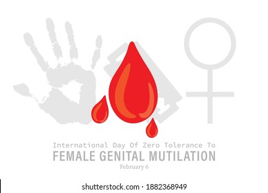 Vector illustration of International Day of zero tolerance for female genital mutilation February 6th.