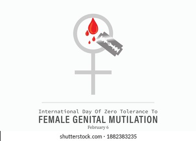 Vector illustration of International Day of zero tolerance for female genital mutilation February 6th.