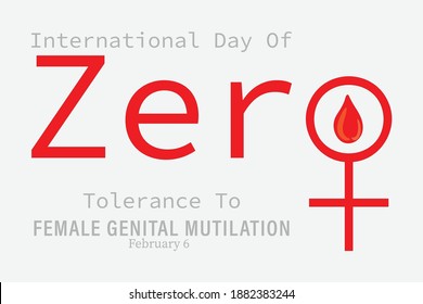 Ejemplo vectorial del Día Internacional de tolerancia cero para la mutilación genital femenina, 6 de febrero.