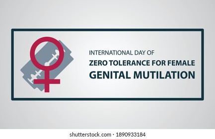 vector illustration of International Day of Zero Tolerance for Female Genital Mutilation, symbol of women