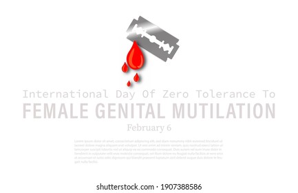 Vector illustration of International Day of zero tolerance for female genital mutilation February 6th.