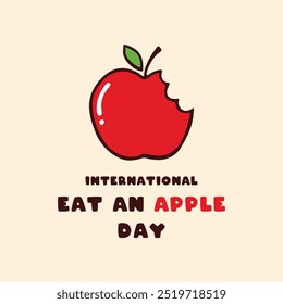 Vector Illustration of International Eat an Apple Day. Flat design vector. Bitten apple vector illustration. Eps 10.