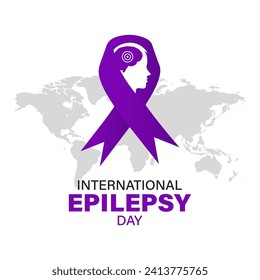 Vector illustration International Epilepsy Day is celebrated every year on the second Monday of February. It is an opportunity to raise awareness about epilepsy. Greeting card poster design