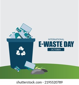 Vector illustration International E-Waste Day. Design simple and elegant