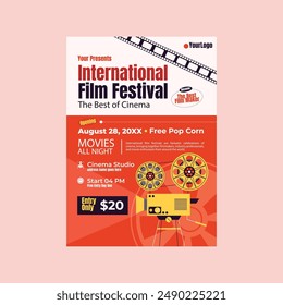 Vector Illustration of International Film Festival Flyer Poster