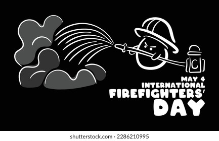 Vector Illustration of International Firefighters' Day. May 4. Line design vector. Poster, banner, card, background. Eps 10.