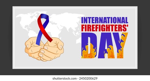 Vector illustration of International Firefighters Day social media feed template