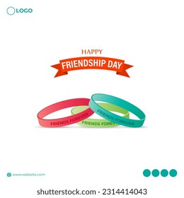 Vector illustration of International Friendship Day 30 July social media story feed mockup template