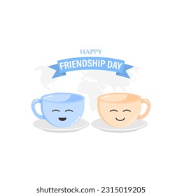 Vector illustration of International Friendship Day 30 July social media story feed mockup template