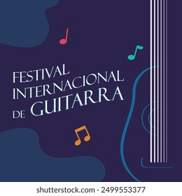 Vector illustration of International Guitar Festival social media feed template. Vector illustration