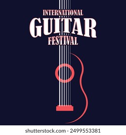 Vector illustration of International Guitar Festival social media feed template. Vector illustration