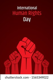 Vector illustration of International Human Rights Day, fist hand background design