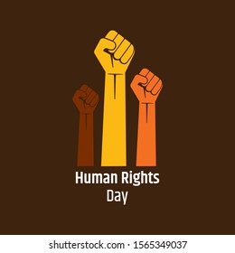 Vector illustration of International Human Rights Day, fist hand background design