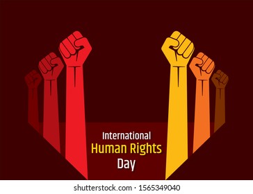 Vector illustration of International Human Rights Day, fist hand background design