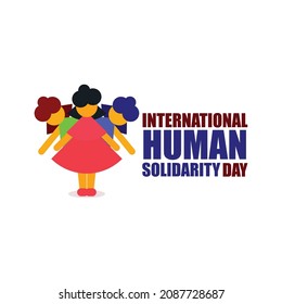 Vector illustration of International Human solidarity day on white background