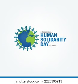 Ilustración vectorial del Día Internacional de la Solidaridad Humana. Diseño sencillo y elegante