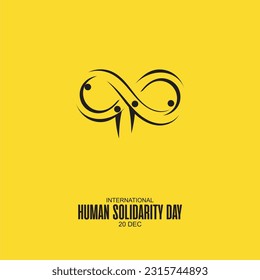 Vector illustration of International Human Solidarity Day celebrated every year on December 20 around the world.