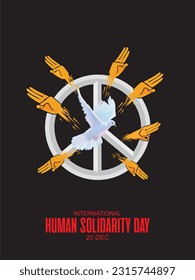Vektorgrafik des Internationalen Tages der menschlichen Solidarität, der jedes Jahr am 20. Dezember weltweit gefeiert wird.