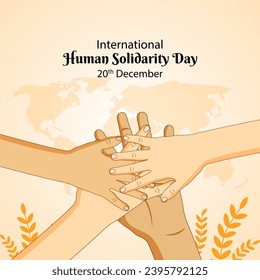 Vector illustration of International Human Solidarity Day social media feed template