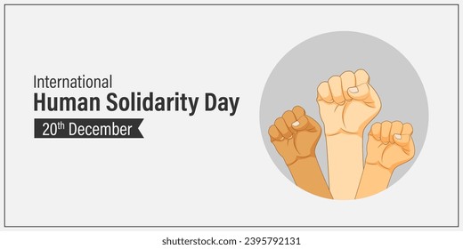 Vector illustration of International Human Solidarity Day social media feed template