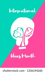 Vector Illustration of International Ideas Month with Light Bulb. Graphic Design for Poster, Background, Art and More.