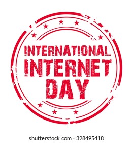 Vector illustration for International Internet Day Stamp.