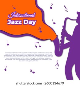 Vector illustration of International Jazz Day social media template