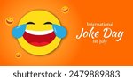 Vector illustration of International Joke Day social media feed template