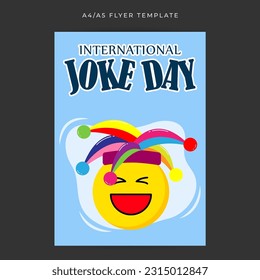 Vector illustration of International Joke Day social media story feed a4 mockup template