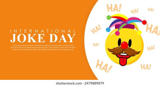 Vector illustration of International Joke Day social media feed template