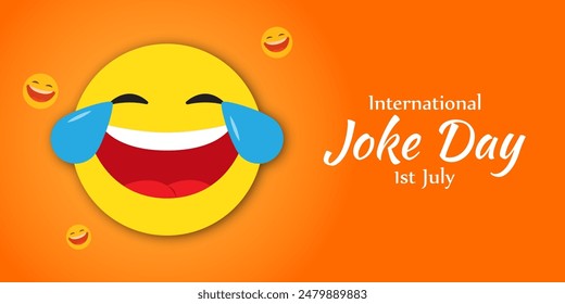 Vector illustration of International Joke Day social media feed template