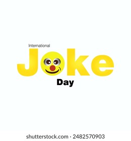 Vektorillustration des International Joke Day Social Media Feed Vorlage. Lächelnder Clown im Gesicht Vektorgrafik.