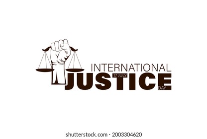 vector illustration of International Justice Day - 17 July poster or banner design. Creative text.