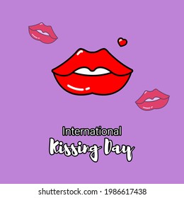 vector illustration for international kissing day