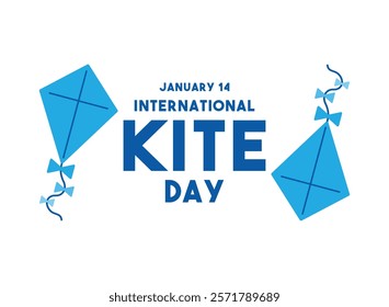 Vector Illustration of International Kite Day. January 14. Kite vector. White background. Eps 10.