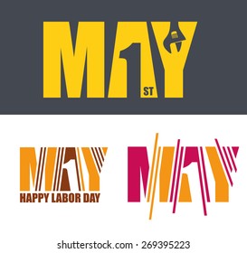 Vector Illustration For International Labor Day On May 1st, Design Elements Icon Label