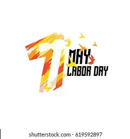 Vector Illustration For International Labor Day On May 1st, Design Elements Icon Label