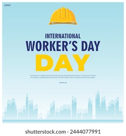 Vector illustration International Labour Day Editable post banner template