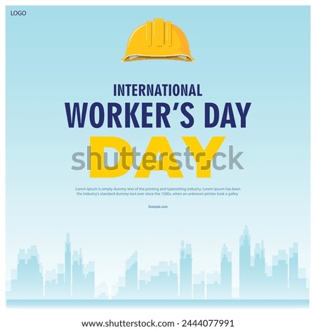Vector illustration International Labour Day Editable post banner template