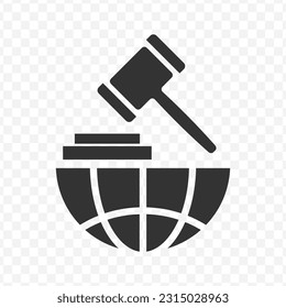 Vector illustration of international law icon in dark color and transparent background(PNG).