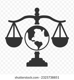 Vector illustration of international law icon in dark color and transparent background(PNG).